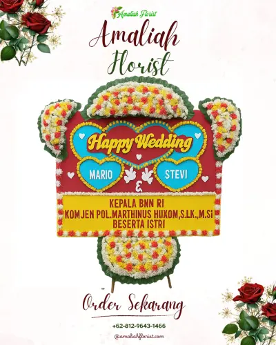 Karangan Papan Bunga Pernikahan di Ngajaran